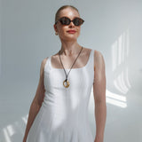 Colier, inox, aur, hipoalergenic, cadou, handmade, realizat manual, bijuterii, pandantiv, lant, snur, asimetrie, statement