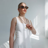 Colier, inox, aur, hipoalergenic, cadou, handmade, realizat manual, bijuterii, pandantiv, lant, snur, asimetrie, statement