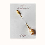 martisor, brosa, ac, auriu, realizat manual, handmade, pin, perla de cultura, artizanat, accesoriu, timeless