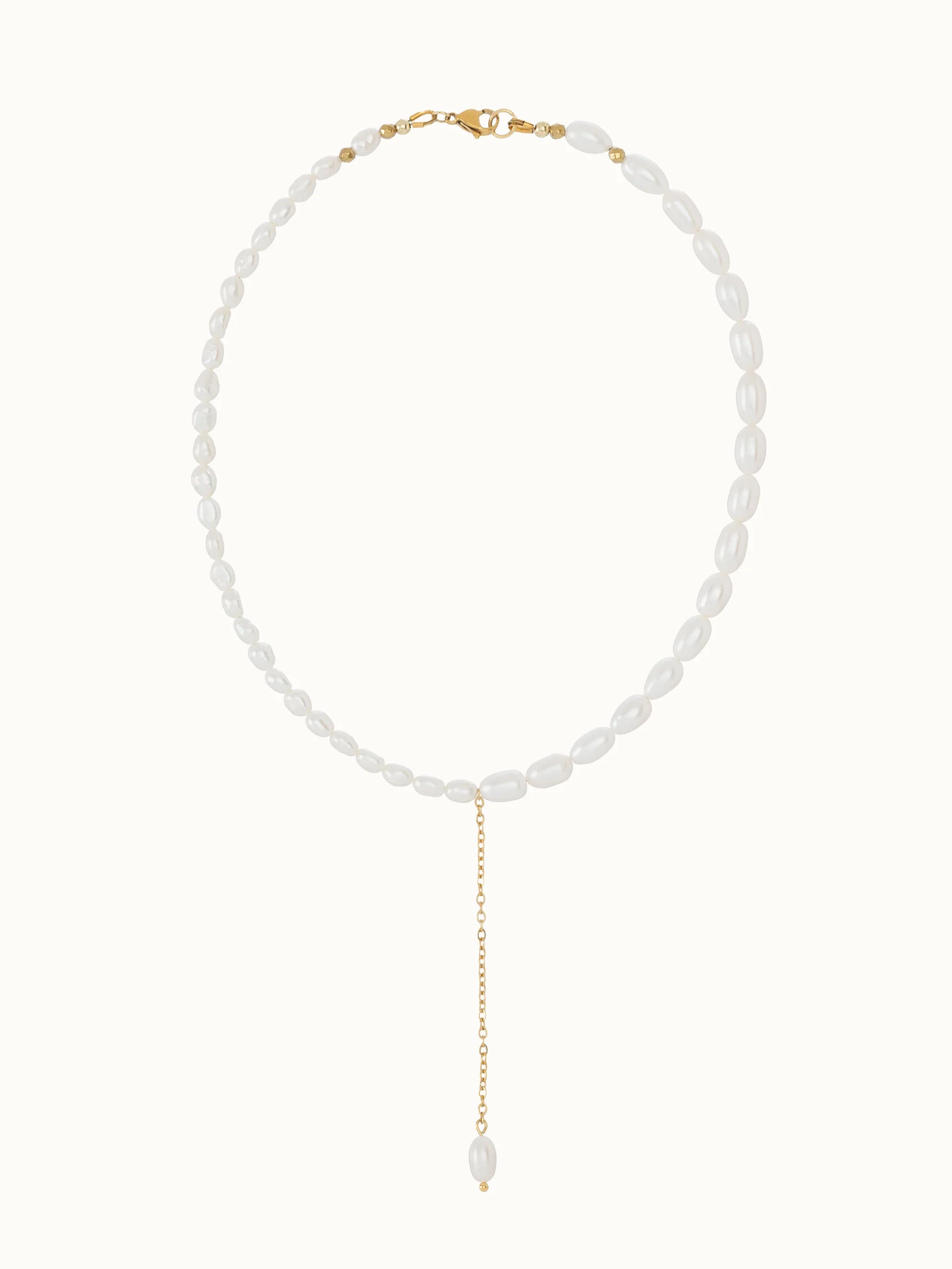 Colier, inox, aur, hipoalergenic, cadou, handmade, realizat manual, bijuterii, perle de cultura, pandantiv, perla baroc, auriu, pietre semipretioase, hematite, , accesorii, handcrafted, statement, lant, lantisor, cadou, asimetrie