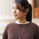 Colier, inox, aur, hipoalergenic, cadou, handmade, realizat manual, bijuterii, perle de cultura, pandantiv, perla baroc, auriu, pietre semipretioase, hematite, , accesorii, handcrafted, statement, lant, lantisor, cadou, argint, aur