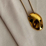 Colier, inox, aur, hipoalergenic, cadou, handmade, realizat manual, bijuterii, perle de cultura, pandantiv, perla baroc, auriu, pietre semipretioase, hematite, , accesorii, handcrafted, statement, lant, lantisor, cadou