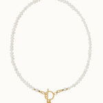 Colier, inox, aur, hipoalergenic, cadou, handmade, realizat manual, bijuterii, perle de cultura, pandantiv, perla baroc, auriu, pietre semipretioase, hematite, , accesorii, handcrafted, statement, lant, lantisor, cadou