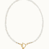 Colier, inox, aur, hipoalergenic, cadou, handmade, realizat manual, bijuterii, perle de cultura, pandantiv, perla baroc, auriu, pietre semipretioase, hematite, , accesorii, handcrafted, statement, lant, lantisor, cadou