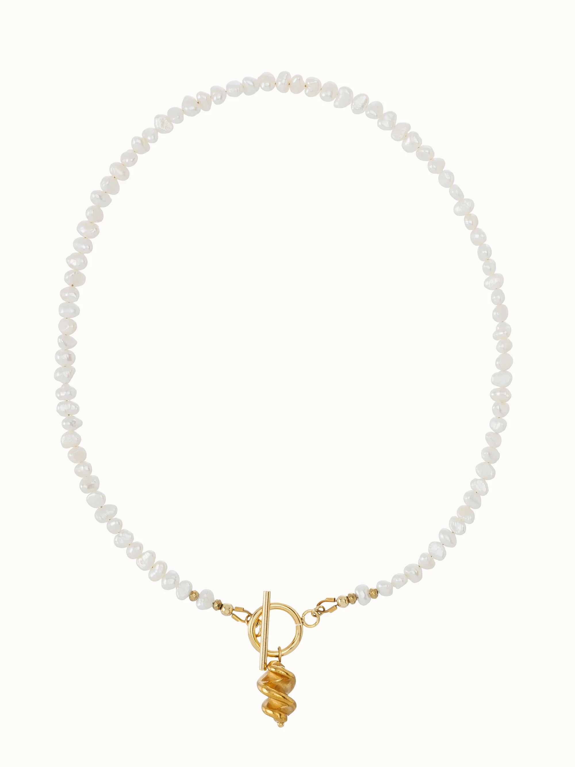 Colier, inox, aur, hipoalergenic, cadou, handmade, realizat manual, bijuterii, perle de cultura, pandantiv, perla baroc, auriu, pietre semipretioase, hematite, , accesorii, handcrafted, statement, lant, lantisor, cadou